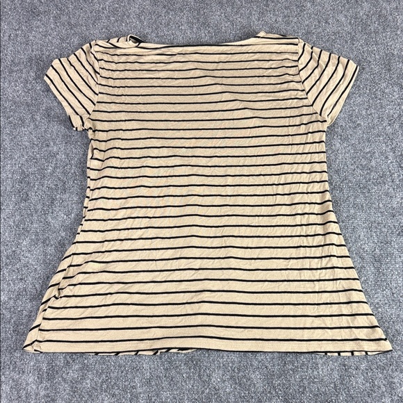 Cable & Gauge Beige and Black Striped Top - Picture 3 of 5